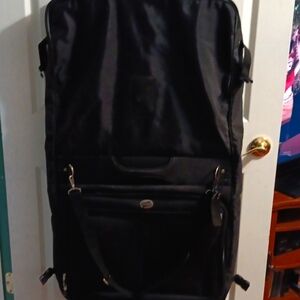 American Tourister Black Garment Bag Folding Luggage multiple Zipper